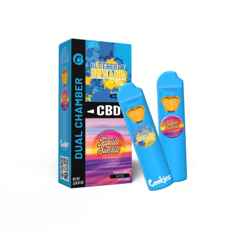 BLUEBERRY BANANA & TEQUILA SUNRISE CBD VAPE CAMERĂ DUBLĂ COOKIES