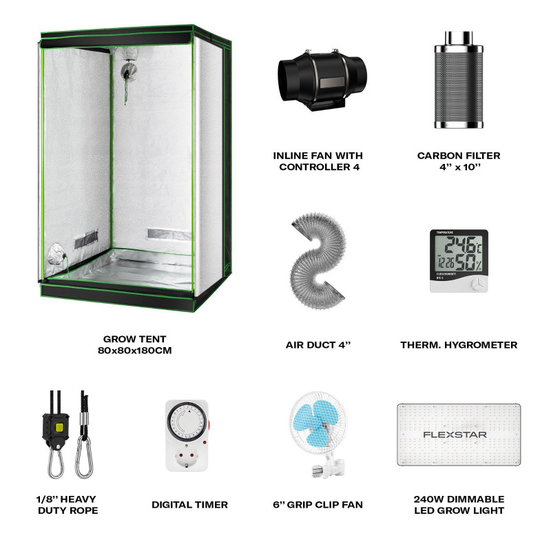 FLEXSTAR 240W DIMMABLE LED GROW LIGHT GROW KIT
